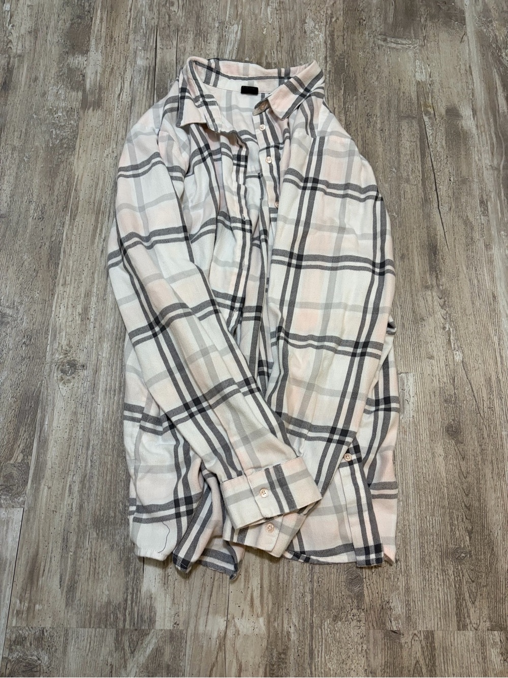 free press Women's Plaid Button-Down Shirt - White & Light Pink